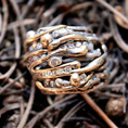 Twig Gold Ring w/Diamonds